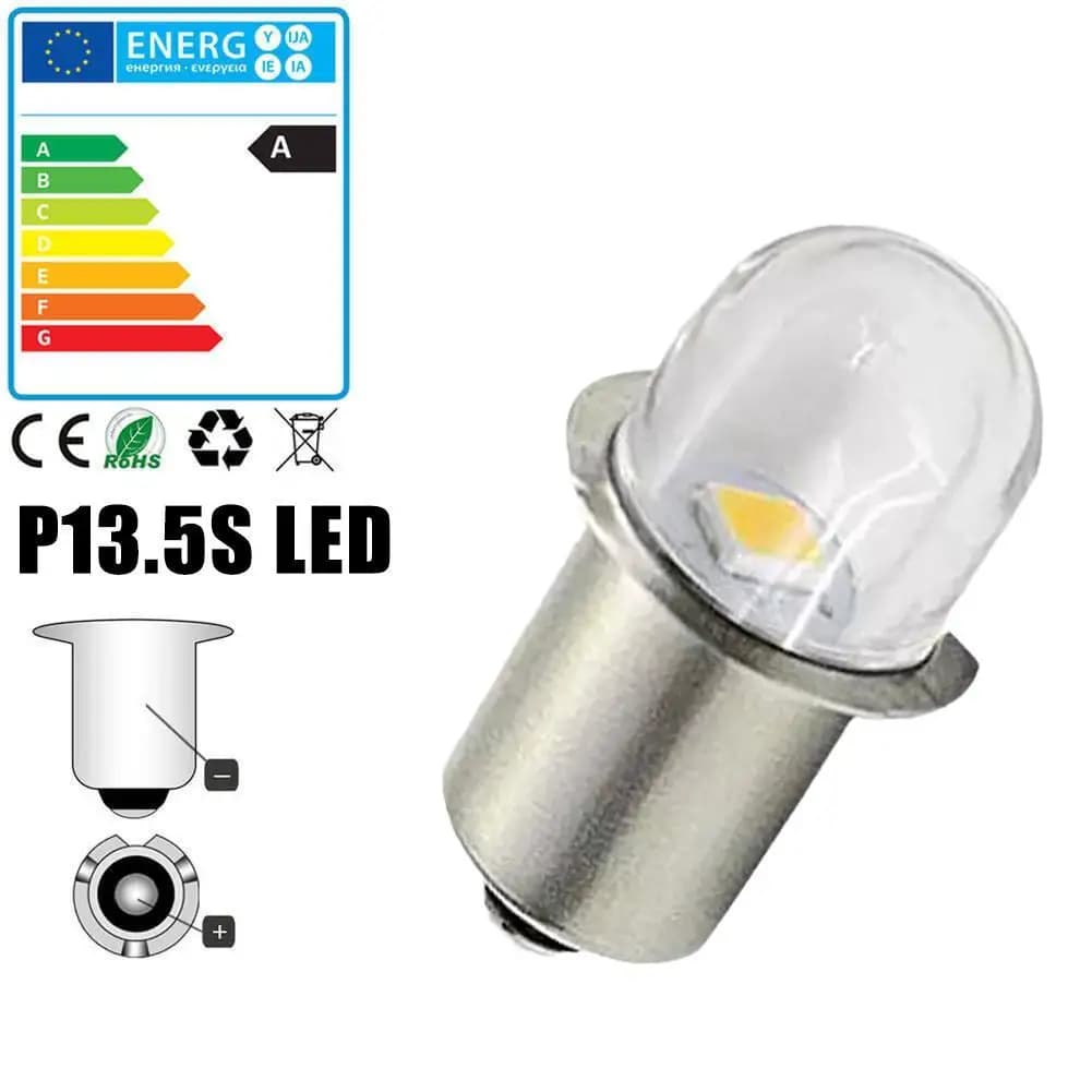 P13.5S Base LED ampoules de mise à niveau blanc Maglite lampe de poche blanc chaud 3000K blanc 6000K