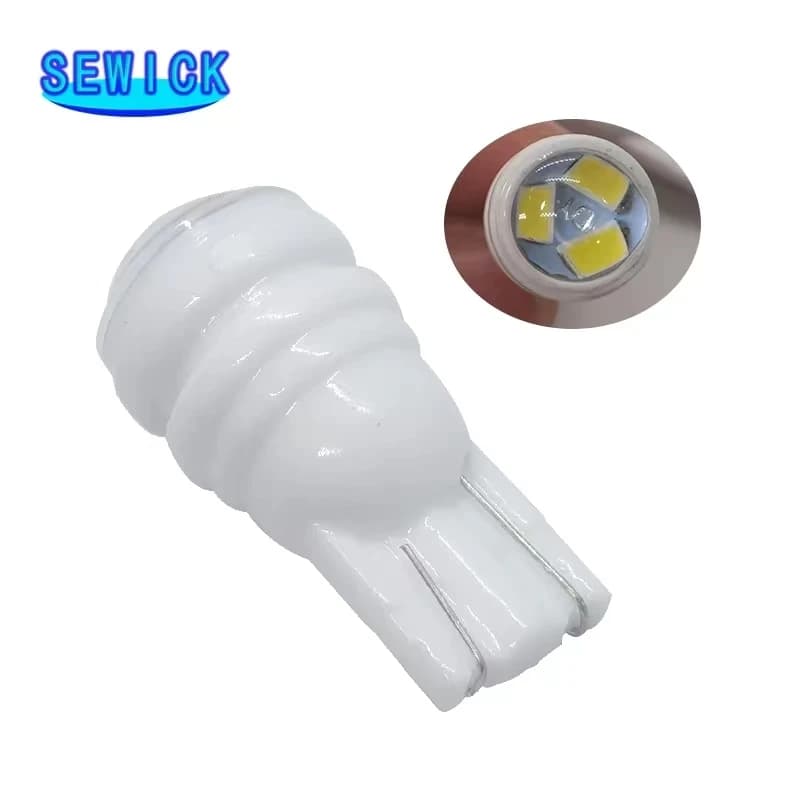 Ampoule LED en céramique T10 W5W, 100 pièces, 194 168 lumières intérieures de voiture, marqueur laté