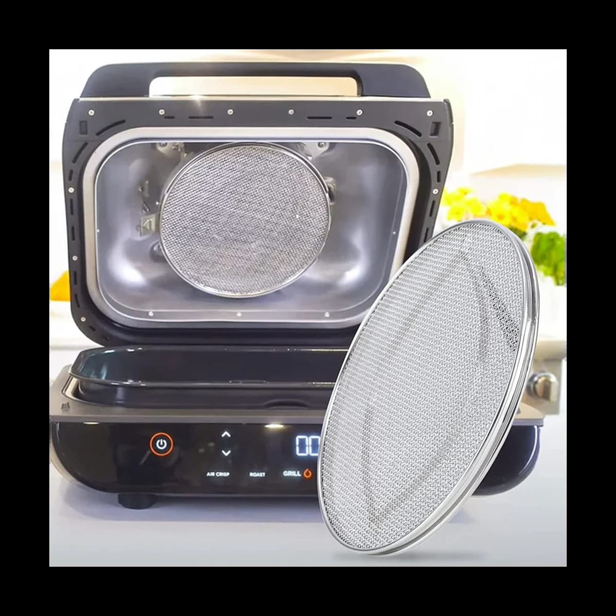 Bouclier anti-éclaboussures en acier inoxydable, accessoires de grille intérieure réutilisables 6 en
