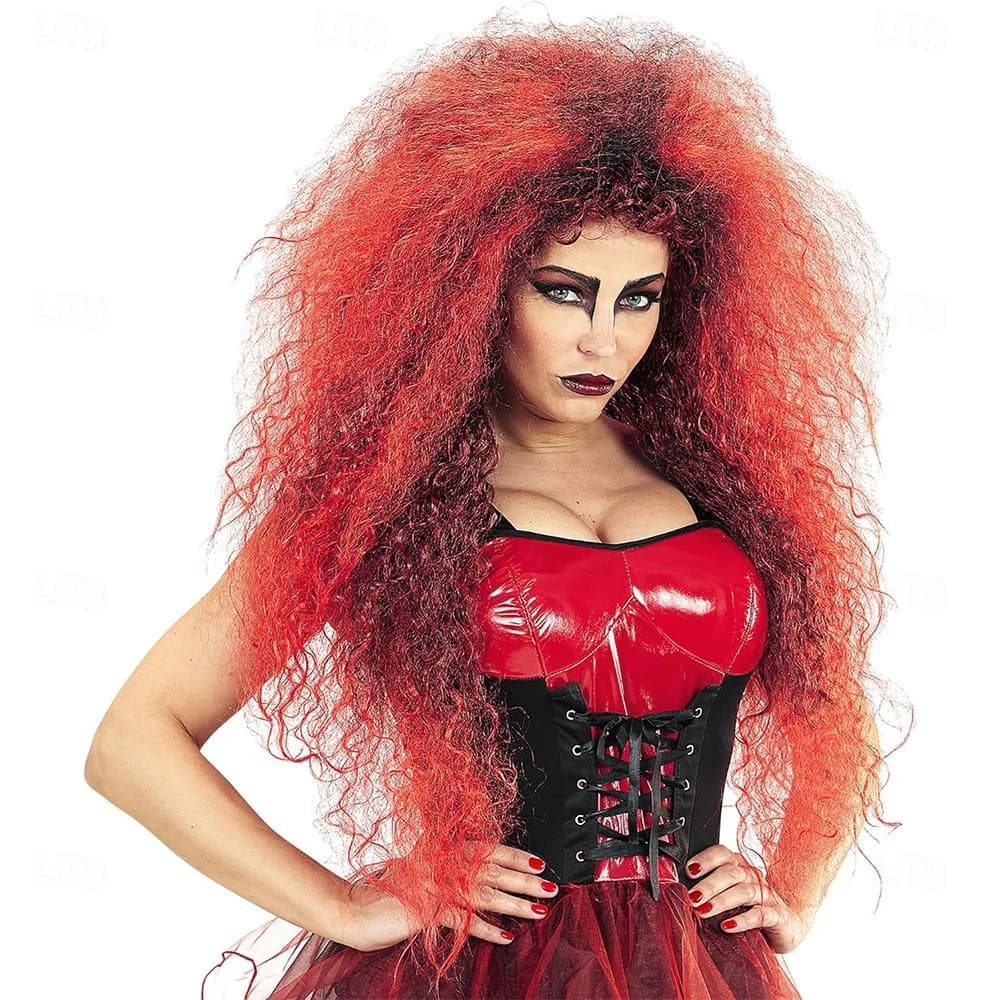 HAIRJOY cheveux synthétiques sorcières sauvages perruque gris Halloween Cosplay fête perruques