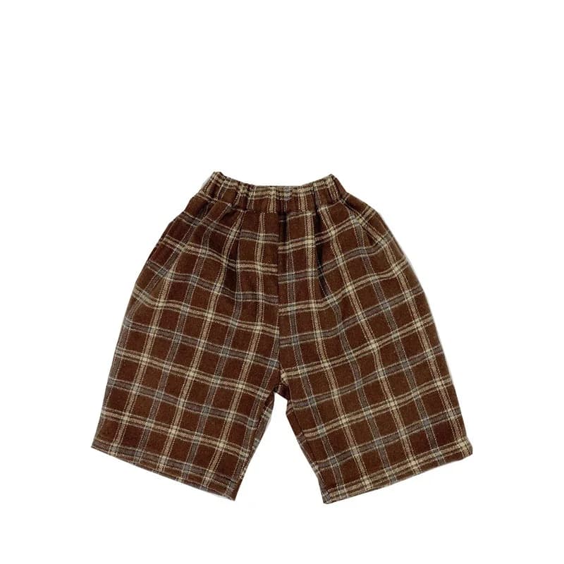 Pantalon à Carreaux pour Garçon, Tissu Tissé, Jambes Larges, Court, à la Mode, Printemps Automne