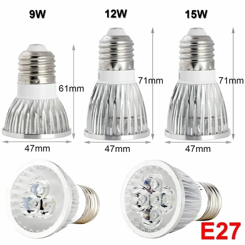 Lampe Led haute puissance MR16 12V GU10 E27 E14 GU5.3 9W 12W 15W, projecteur Cob blanc chaud/blanc f