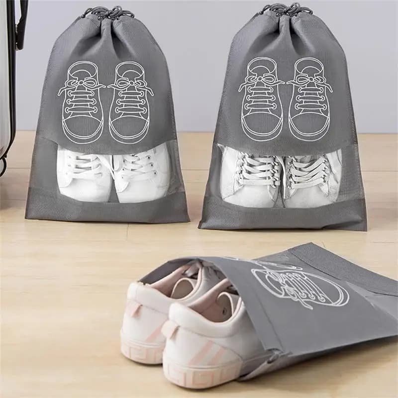 Sac de rangement pour chaussures en tissu non tissé épaissi, grande capacité, étanche à l'humidité, 