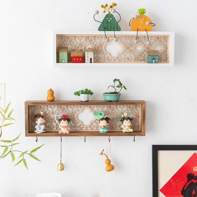 Crochet à clé en bois, Art mignon, étagère murale décorative, bijoux, chapeau, vêtements, serviettes