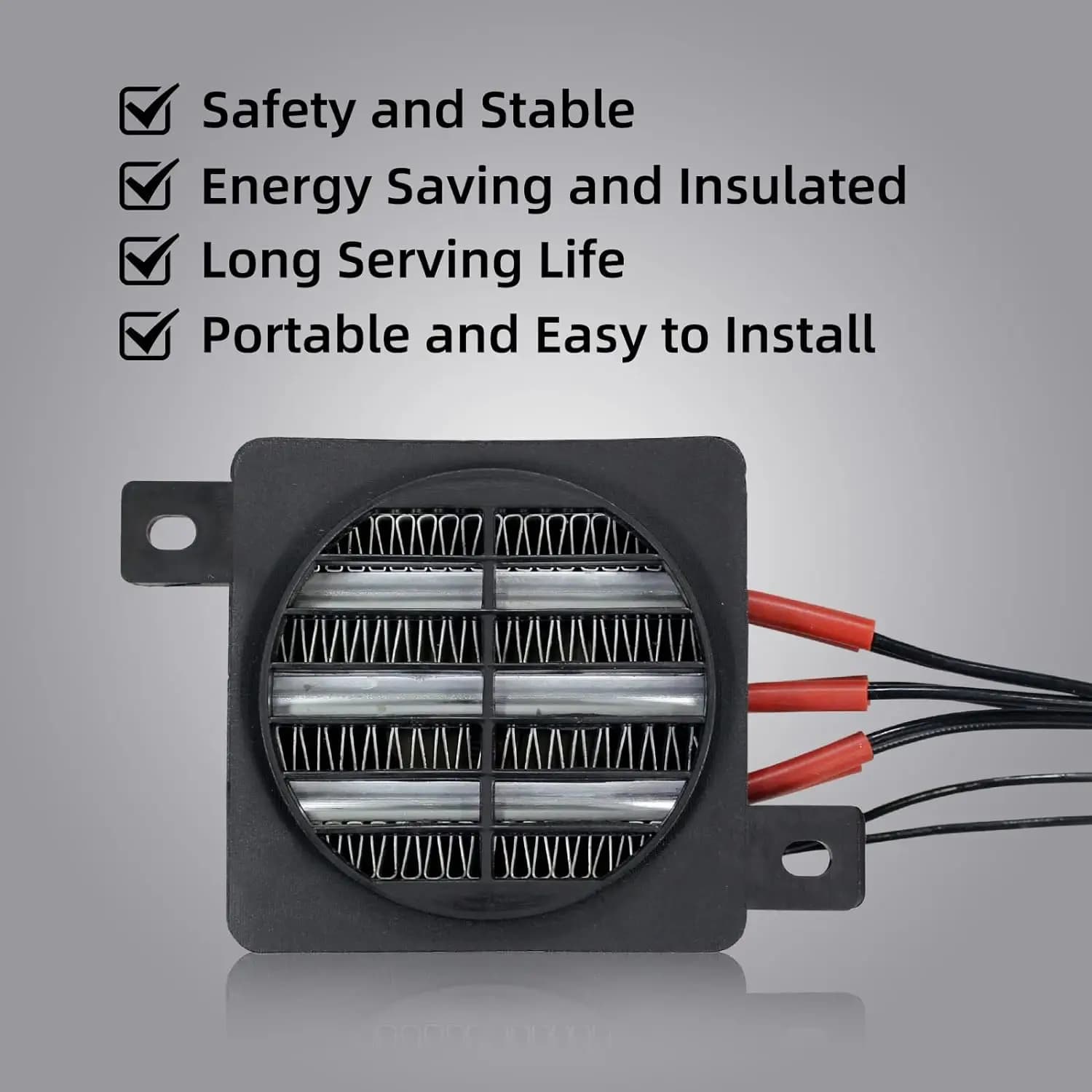 Chauffage PTC 12V 24V 48V 110V 220V, 50 ~ 400W, chauffage isolé thermostatique en céramique avec ven
