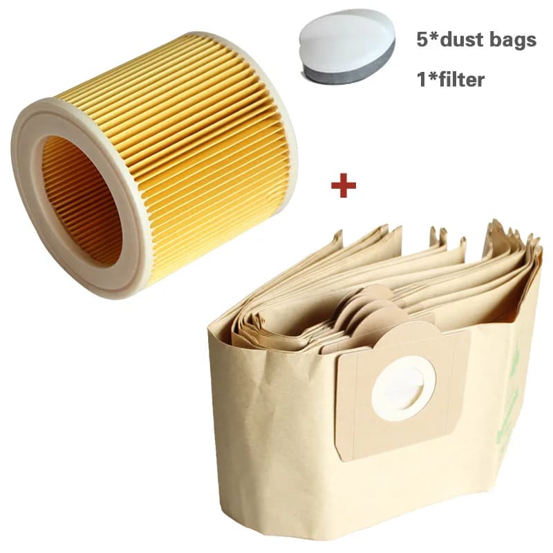 Pour Karcher Wd3 Premium Wd 3,300 M Wd 3,200 Wd3.500 P 6,959-130 5x sac à poussière 1x filtre aspira