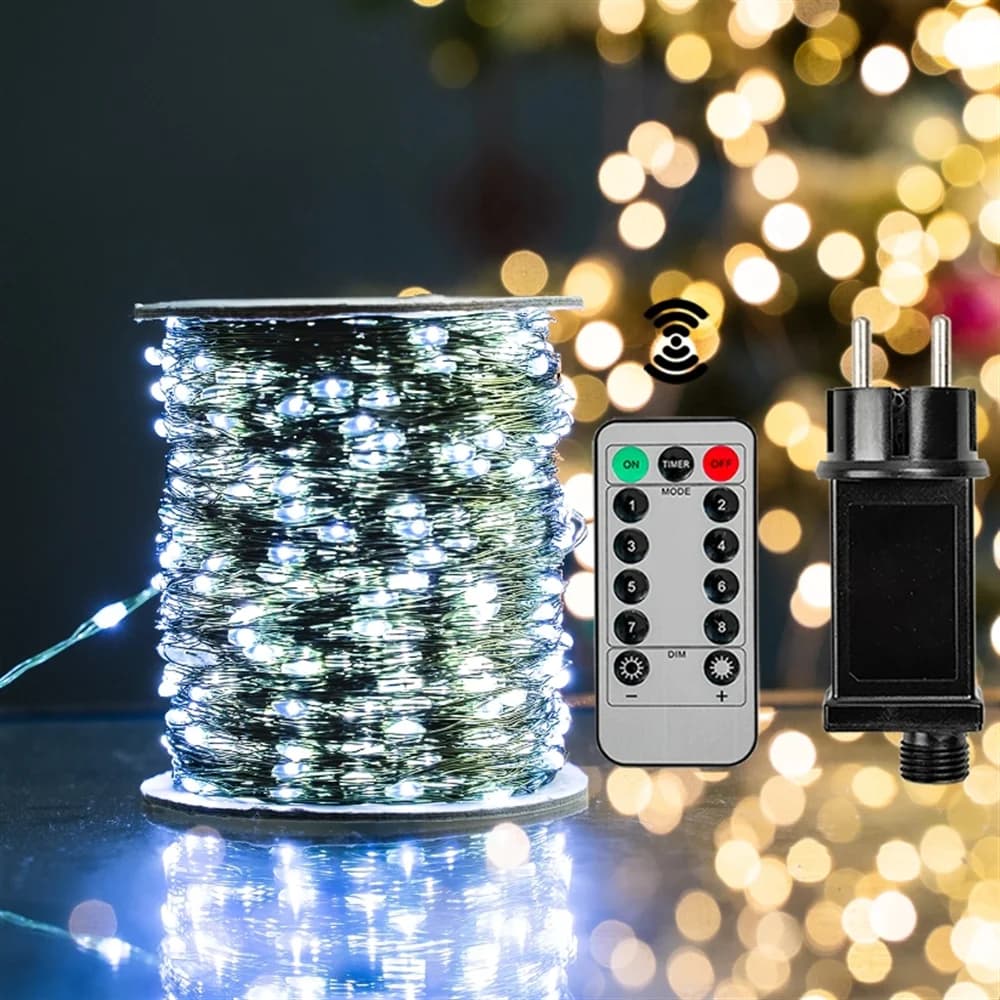 Guirxiété lumineuse dégradée étanche avec télécommande, guirxiété de Noël, décoration extérieure, ru
