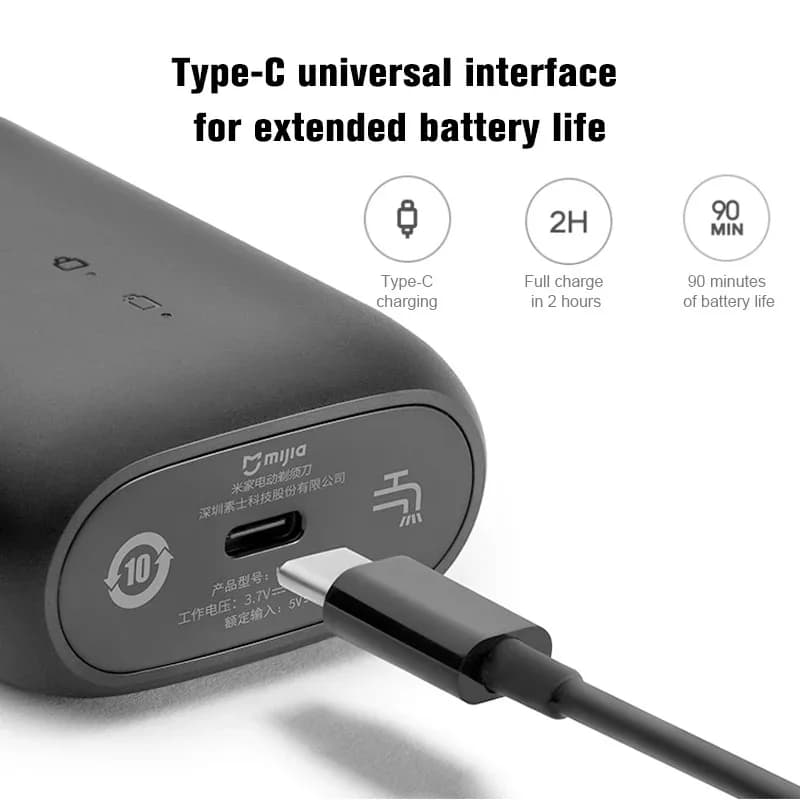 NOUVEAU Rasoir Électrique MIJIA S100 Étanche IPX7 7200 tr/min Double Tête Flottante Rasage Humide/Sè