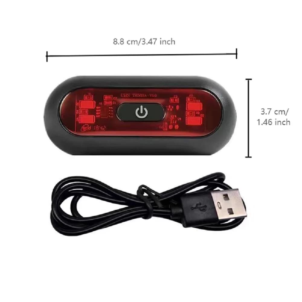 Feu arrière de casque de moto et de vélo, Rechargeable par USB, Signal de sécurité, lampe d'avertiss