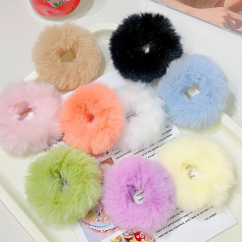 Nouveau Bandeau Cheveux Coloré et Moelleux pour Femmes et Filles, Attache-queue de Cheval, Chouchou 