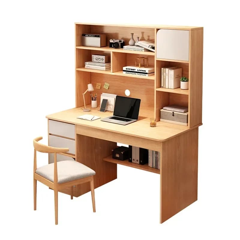 Bureau d'ordinateur tout-en-un, étagère de bureau simple, espace de rangement, bureau d'étude à domi