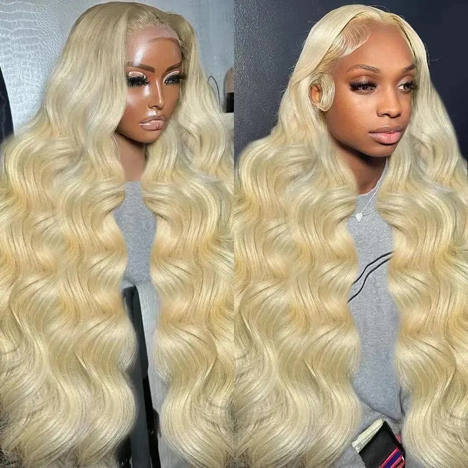 Perruque Lace Front Wig brésilienne naturelle, cheveux blonds, 13x4, 13x6, pre-plucked, transparent 