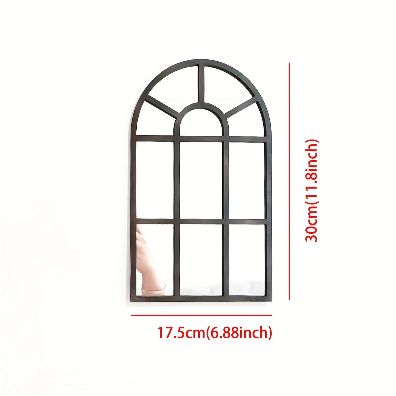 1 pièce Miroir mural arqué en bois et acrylique, style minimaliste, effet vitrail, pour salle de bai
