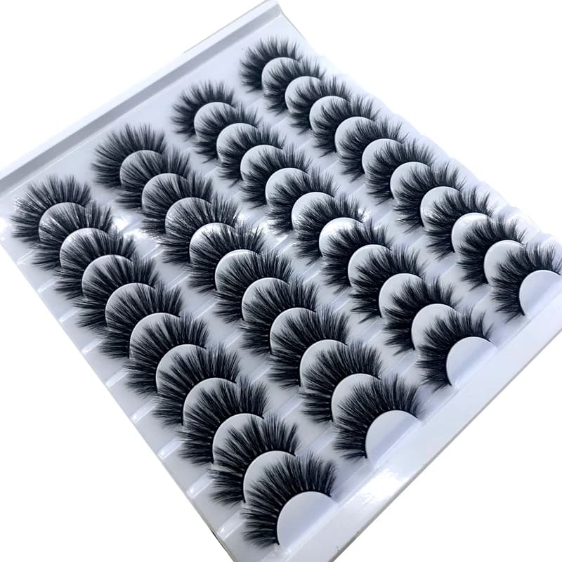 AMSDCN nouveaux 16/20 paires de cils 100% vison étendent naturellement et dramatiquement les faux ci