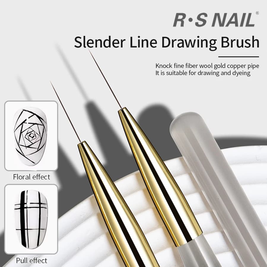 RSNACanon-Pinceaux à Ongles pour Nail Art, Stylo de Peinture à Rayures Françaises, Long Dessin Mince