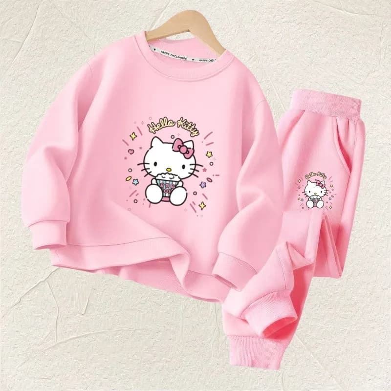 Ensemble de vêtements d'automne pour bébé fille, sweat-shirt et pantalon imprimés de dessin animé Sa