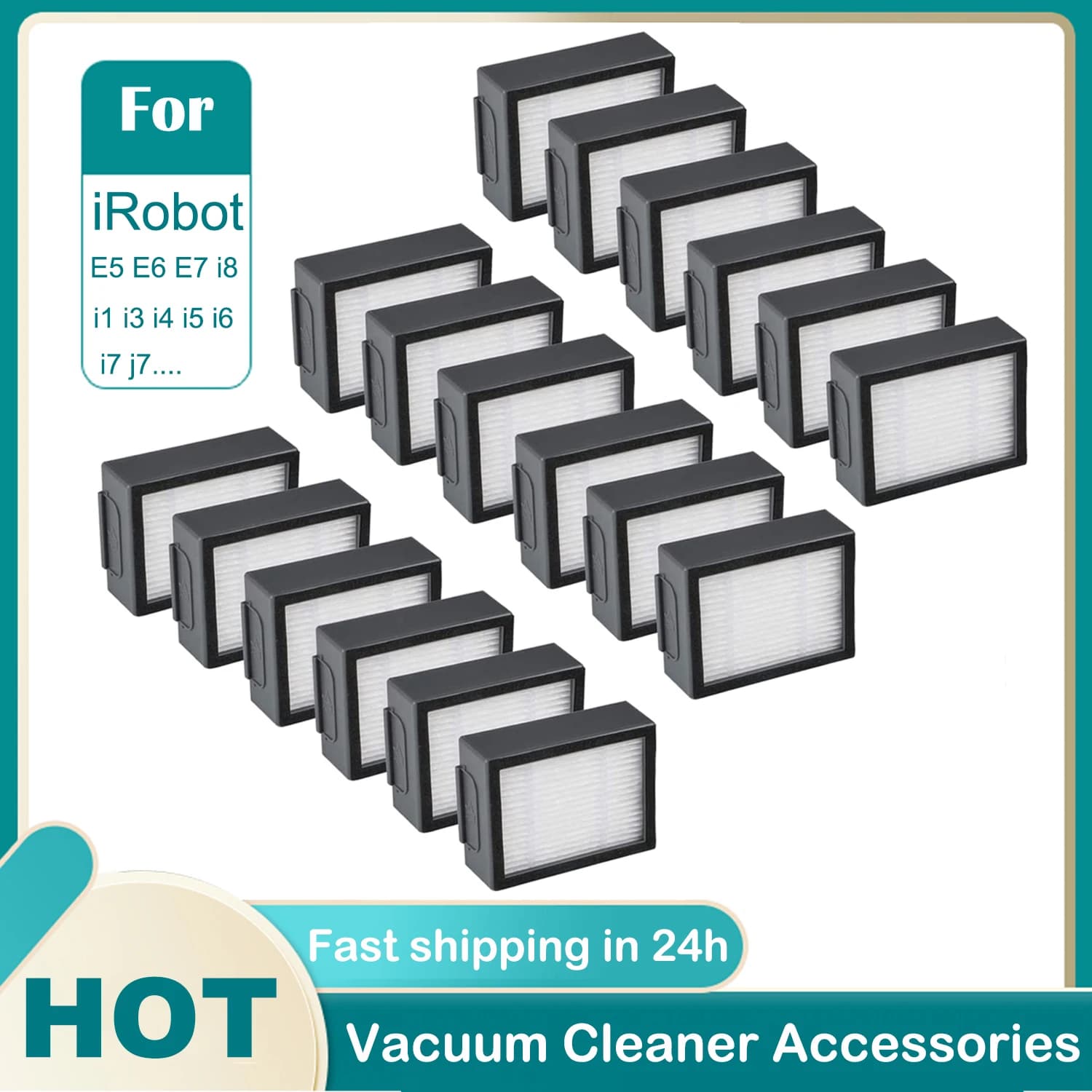 Filtre HEPA pour aspirateurs robots iRobot Roomba evo, i,e,j Series:E5 E6 E7 i1 i3 i4 i5 i6 i7 i8 j7