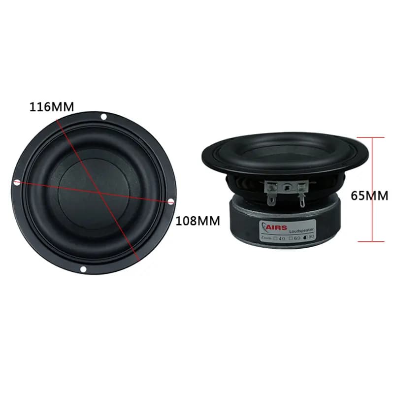 AIYIMA 1 pièce Subwoofer 4 pouces 4-8 Ohm 50W HIFI Haut-parleur de graves Super Bass à longue course