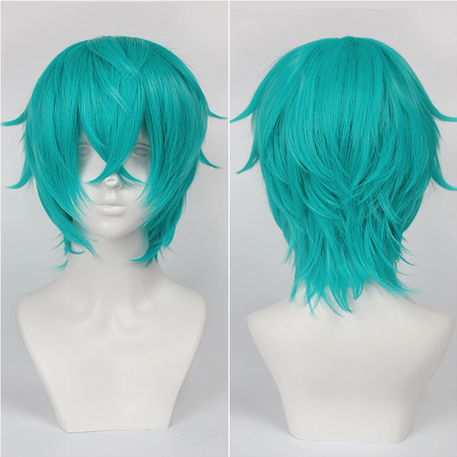 Perruque de Cosplay Synthétique Courte et Lisse avec Frange, Postiche Universel de 14 Pouces, 03 Jeu