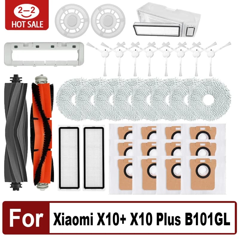Pièces de rechange pour aspirateur Robot Xiaomi X10 + X10 Plus B101GL, accessoires, brosse latérale 