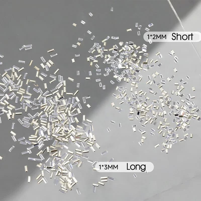 Strass réfléchissants pour ongles, 50 pièces, bande fine argentée, bandes de cristal pour Nail Art, 