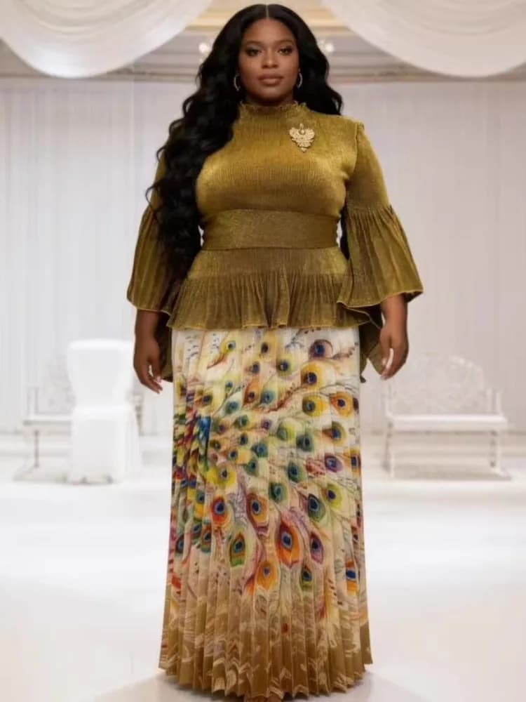 Ensemble plissé africain Miyake Folds 2026, nouvelle collection, imprimé, coupe ample, mode féminine