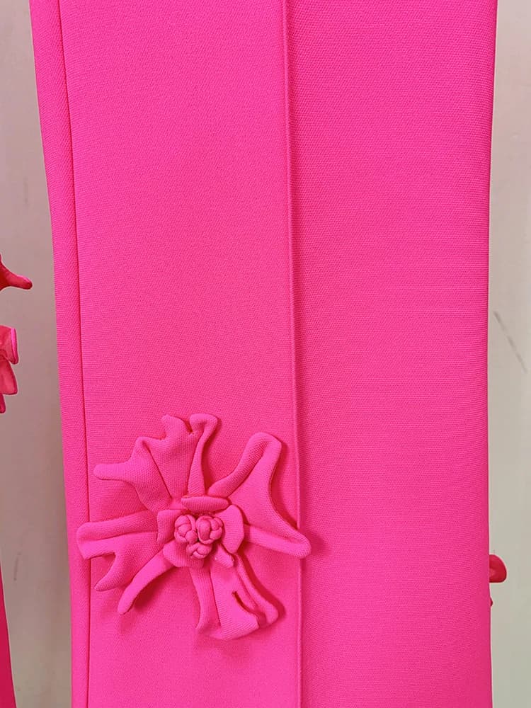 HIGH STREET Nouveauté 2026 Pantalon de mode de créateur pour femme avec applications florales