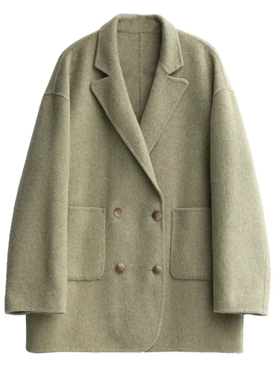 CHIC VEN – manteaux en laine pour femmes, ample, décontracté, Double boutonnage, rétro, veste Double