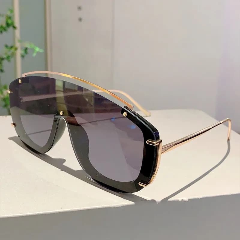 Mode léopard femmes lunettes de soleil élégant dégradé Sports de plein air nuances de luxe en métal 