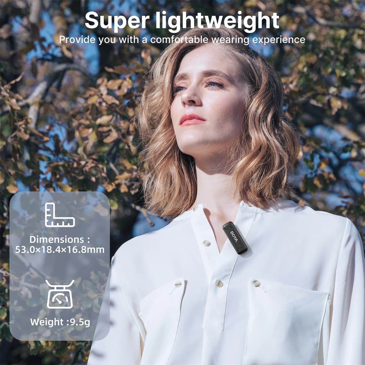 BOYA – Microphone à revers Lavalier TRS, BY-WM3T2 mm, sans fil, réduction du bruit, pour appareils p