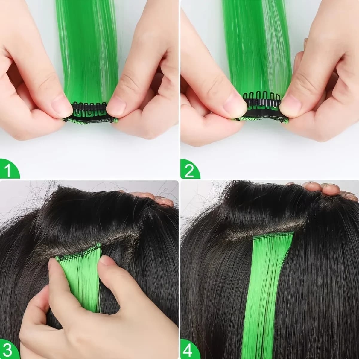 Extensions de cheveux synthétiques longues et lisses, 6 pièces, Extensions de cheveux colorées de 24