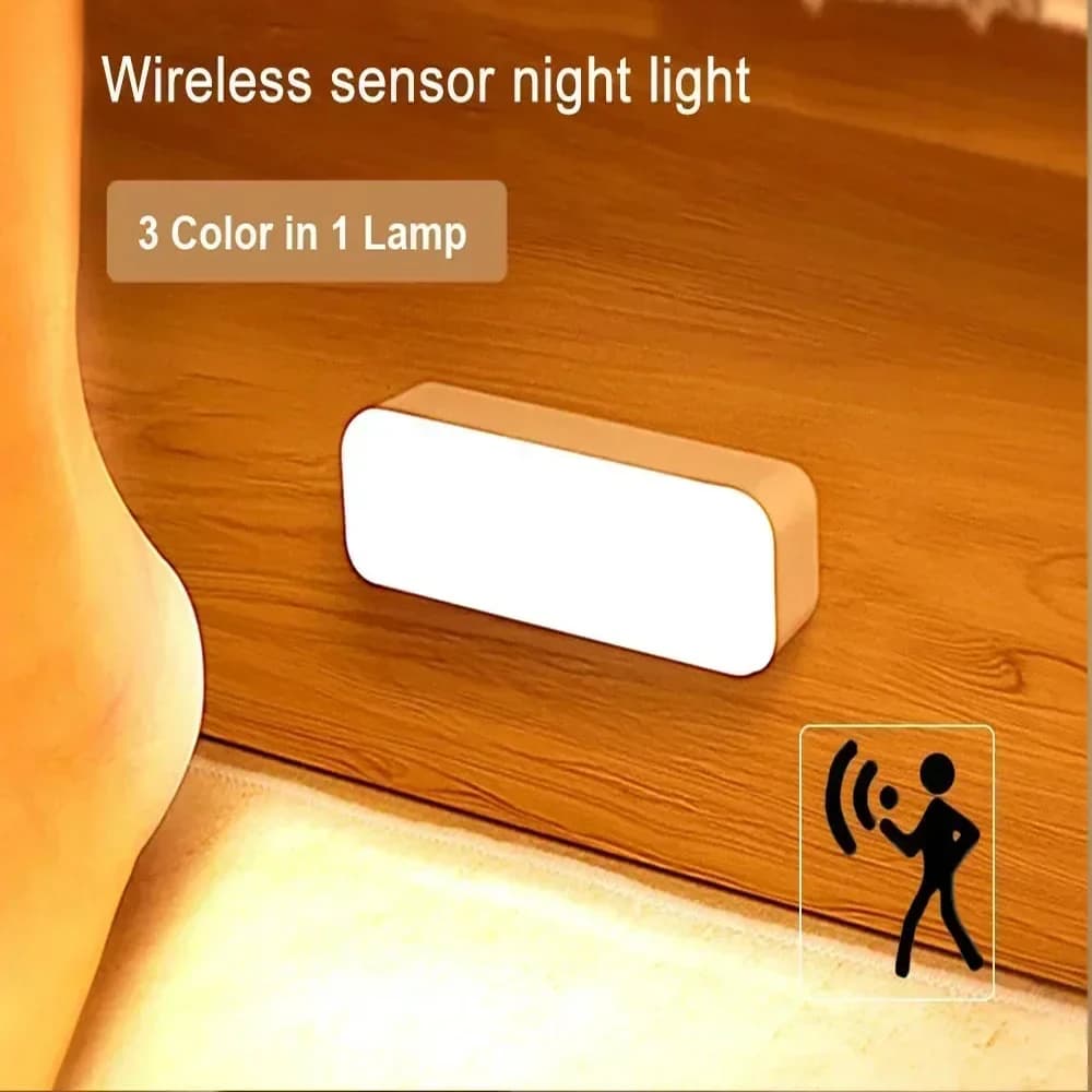 Lampe de nuit avec capteur de mouvement, lampe de chevet LED rechargeable USB, lampe de chevet sans 