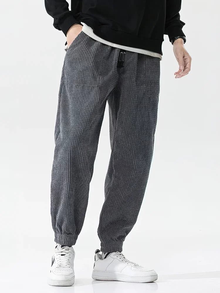 Baggy velours côtelé survêtement pantalon hommes Tech polaire pantalons de survêtement homme automne