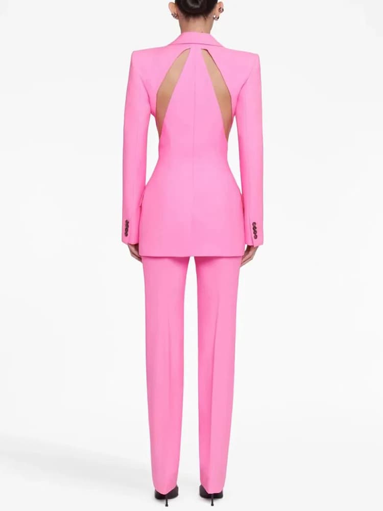 Ensemble de costume de créateur HIGH STREET, nouveauté 2026, pour femme, en gaze patchwork, blazer à