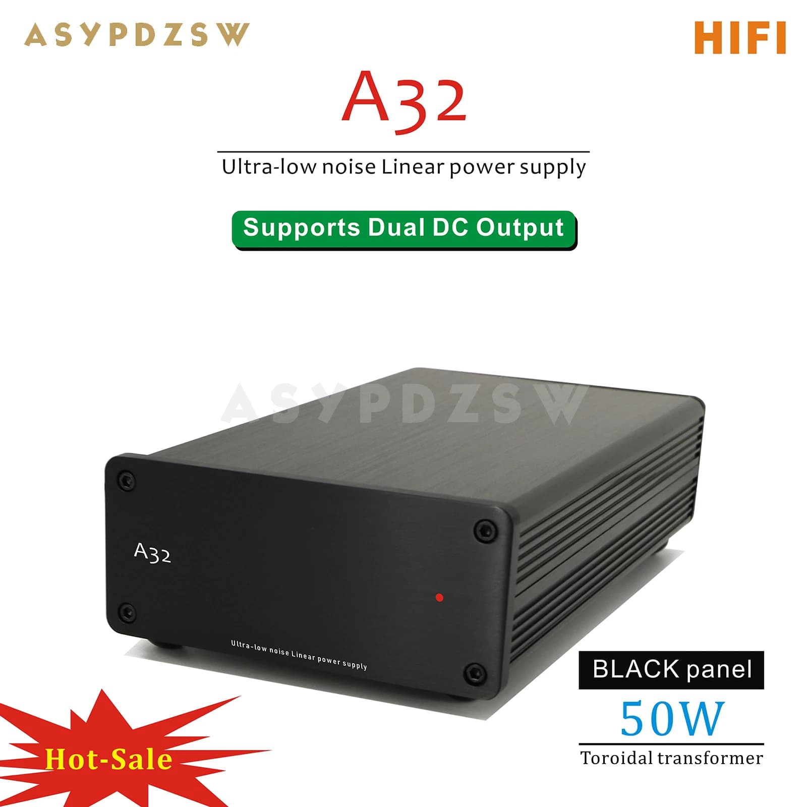 Alimentation linéaire A32 50VA HIFI à très faible bruit, DC 5V/9V/12V/15V/18V/19V/24V LPS