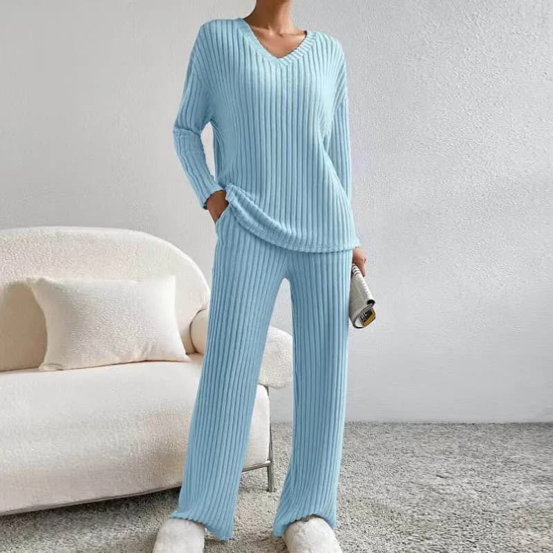 Pull à manches longues pour femme, col en V, monochromatique, tenue décontractée, tenue élégante, au