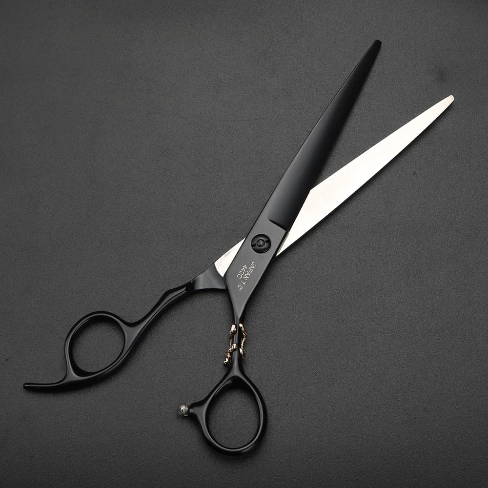 Ciseaux de coiffure XUANTENG de 7 pouces, noirs, avec système à roulement, ciseaux de barbier
