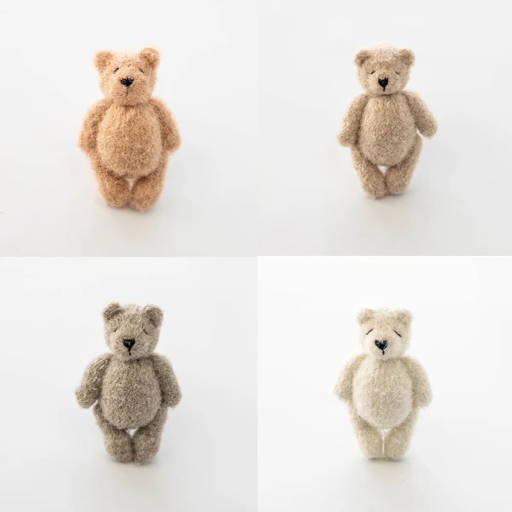 Bonbons ours en peluche tricotés à la main, jouet de photographie Mohair, mignon Crochet, Image anim
