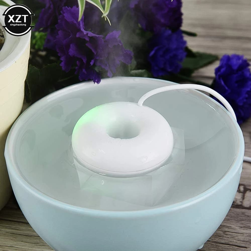 Humidificateur de bureau USB mini, humidificateur créatif en forme de donut, purificateur d'air port