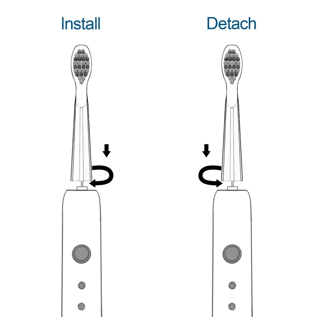 Têtes de brosse de rechange pour Fairywill FW-507/508/515/551/917/959/2011/D1/D3/D7/D8, 5 pièces, br