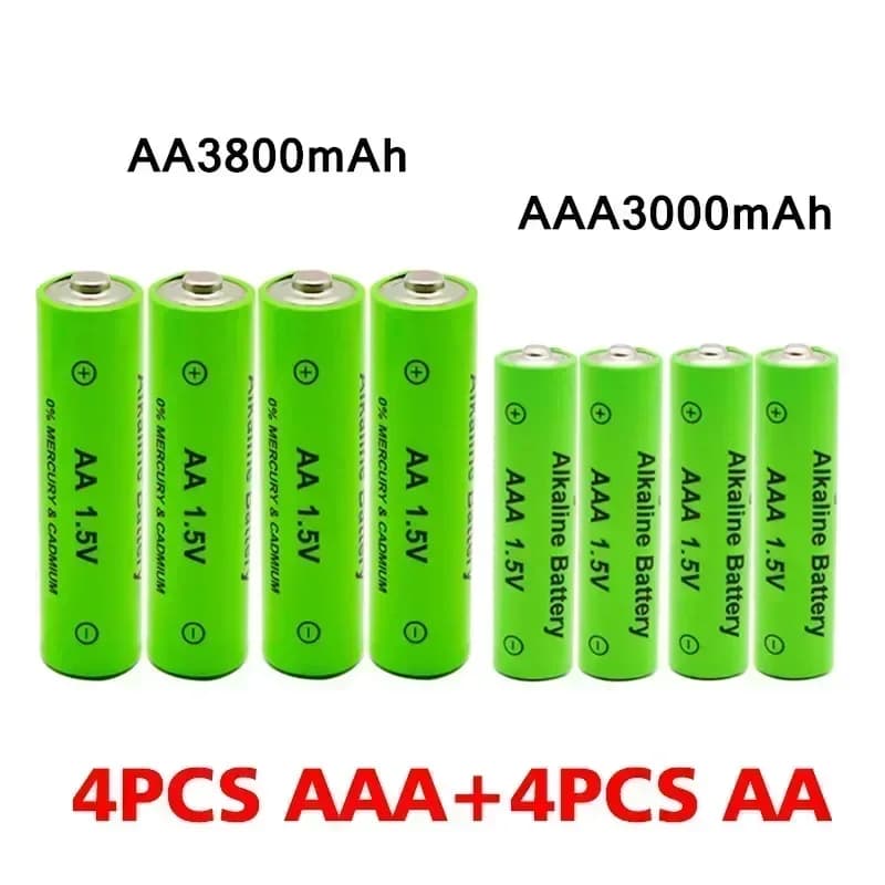 Piles rechargeables AA et AAA |   Piles AA 1,5 V, 3800 mAh / AAA 3000 mAh, idéales pour les lampes d