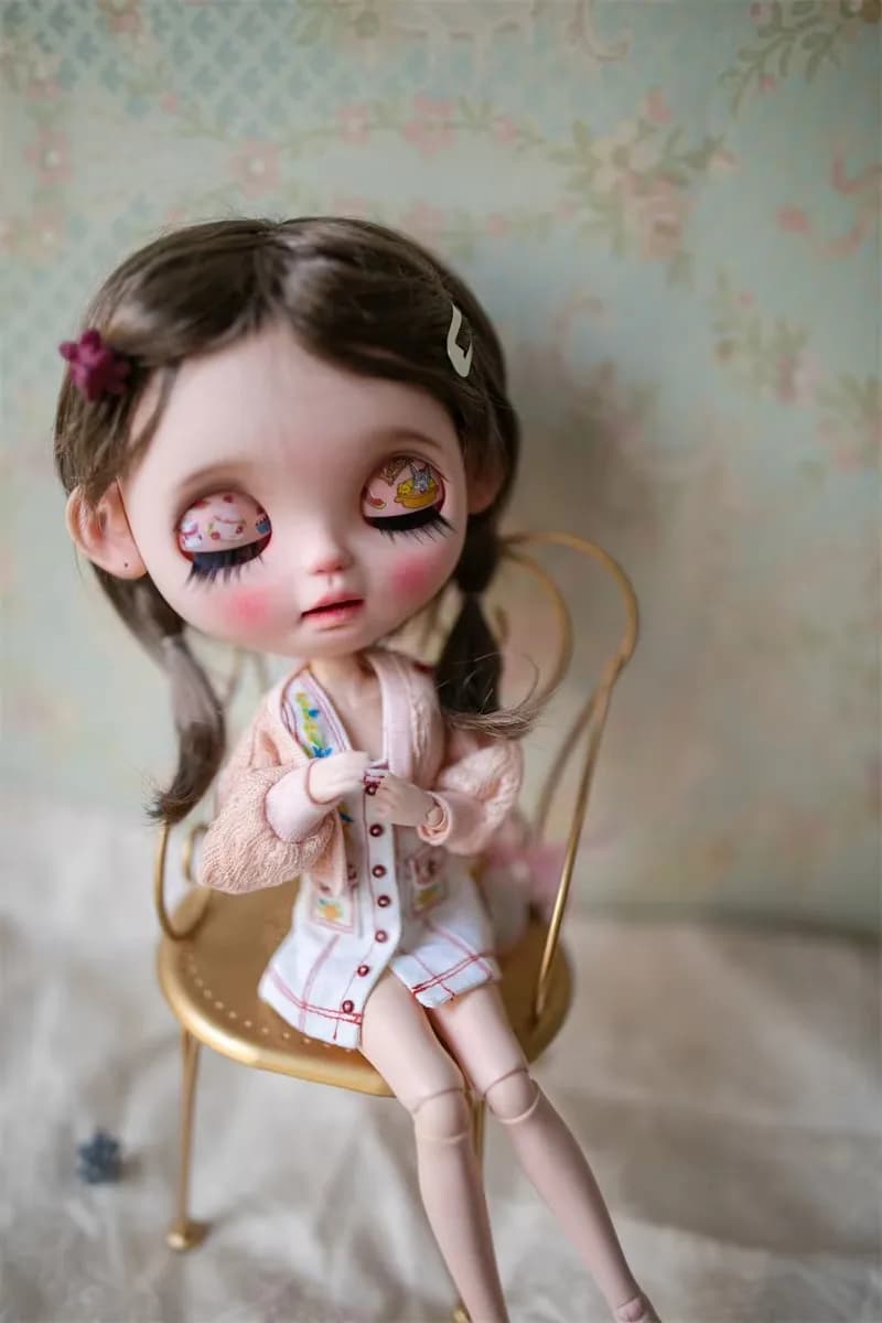 Blythes – perruque de poupée, taille 9 à 10 pouces, à la mode, double tresse, imitation mohair, chev