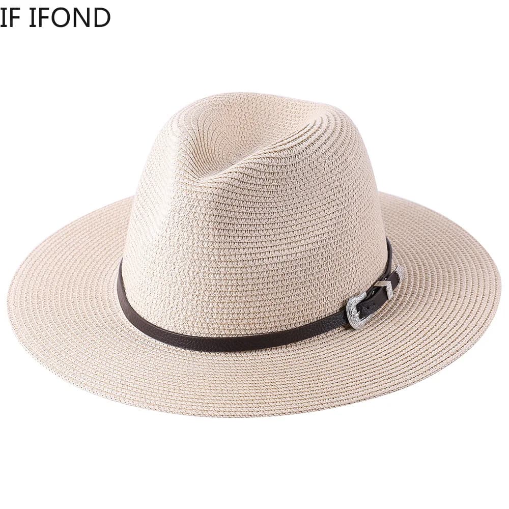 Chapeau de paille de grande taille 60CM pour parents et enfants, en papier d'été, Panama, Jazz, plag
