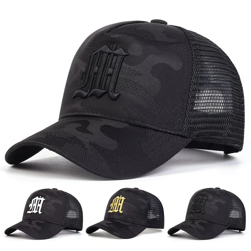Casquettes en filet de baseball brodées CamSolomon, chapeaux décontractés réglables, chapeau de prot