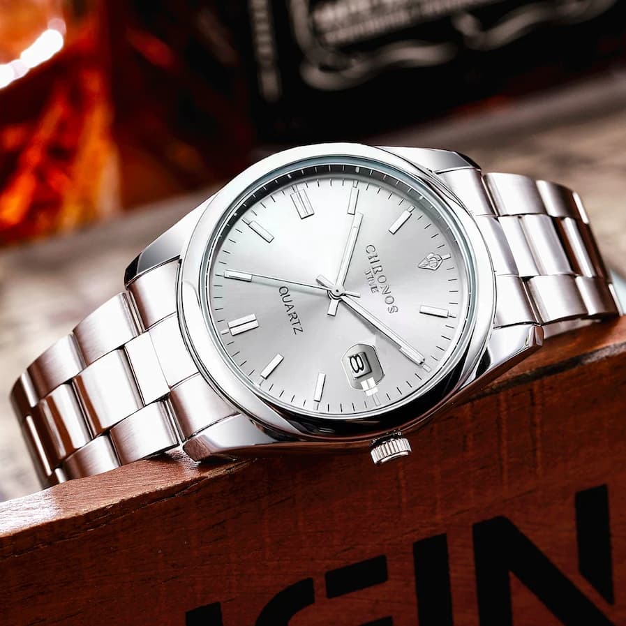 CHRONOS Top marque de luxe homme montre-bracelet étanche lumineux Date hommes montres en acier inoxy