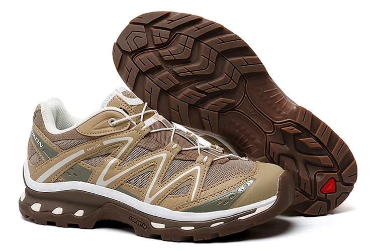 Chaussures de trail running imperméables Salomon XA QUEST Pro 3D pour homme, beige/blanc, randonnée 