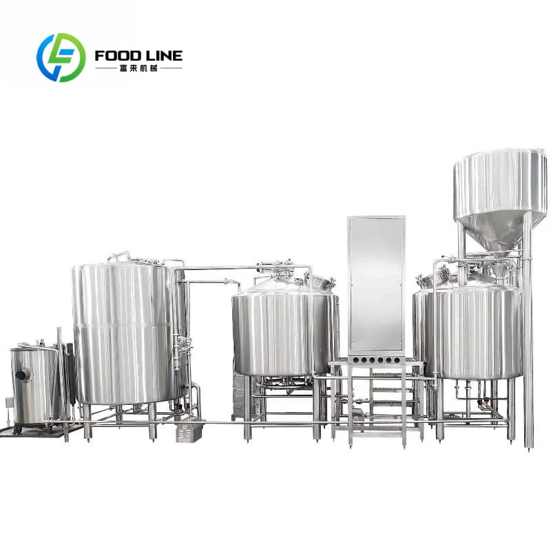 Système de brassage de bière d'orge maltée personnalisé de 1000 L, idéal pour la production et la tr