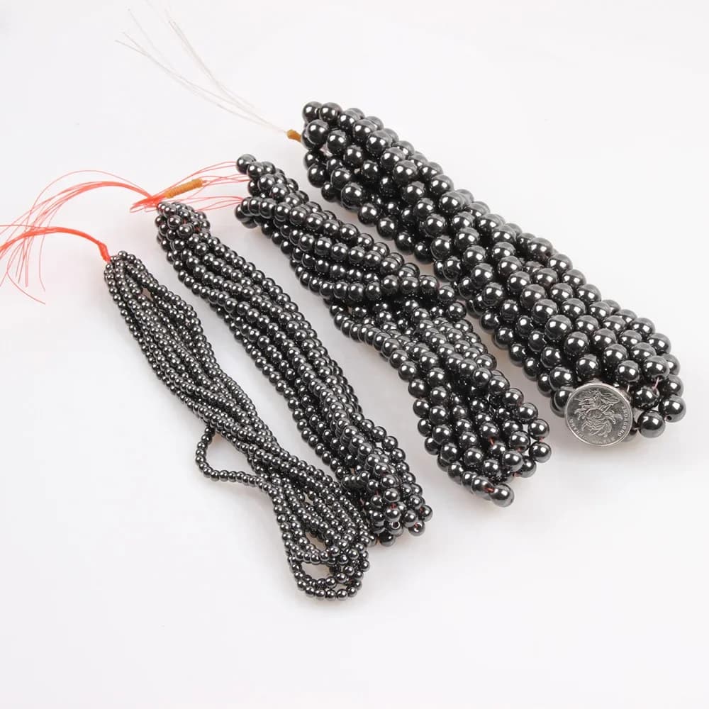 Pierre naturelle magnétite hématite perles en vrac pierre biliaire noire magnétique pour les femmes 