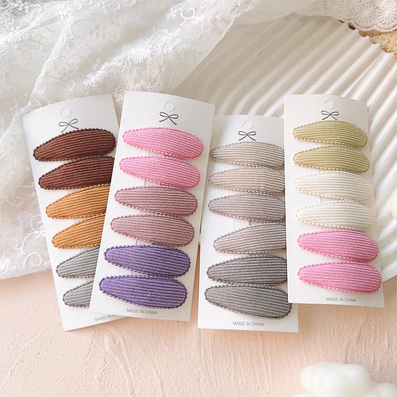Pince à cheveux en coton imprimé couleur bonbon, 6/10 pièces, nœud en alliage, frange mignonne pour 