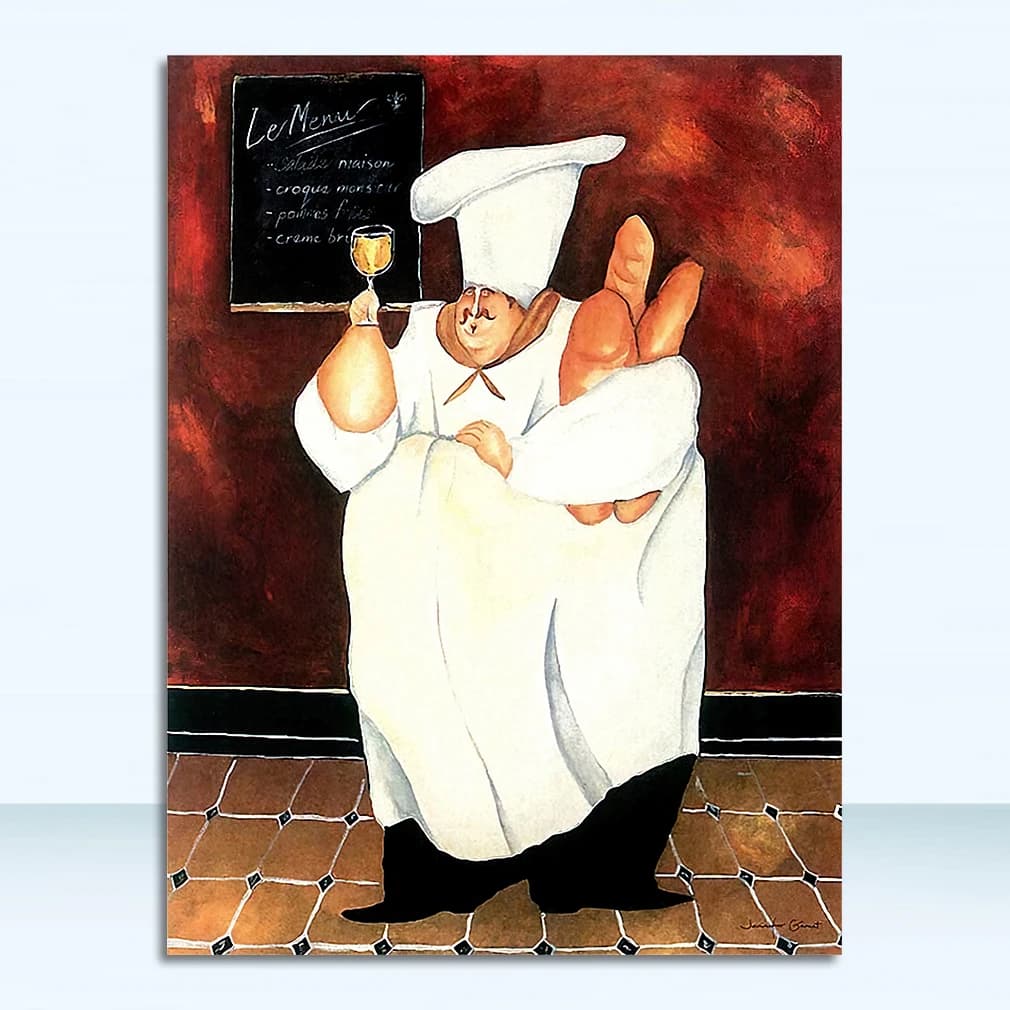 Tableau mural de cuisine imprimé sans cadre, décoration de maison, café, toile, dessin animé, restau